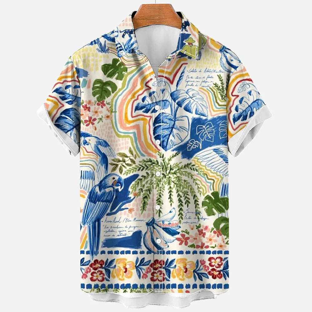 Hawaiian Shirts For Men Fashion Comfortable Unisex Short Sleeve Tops