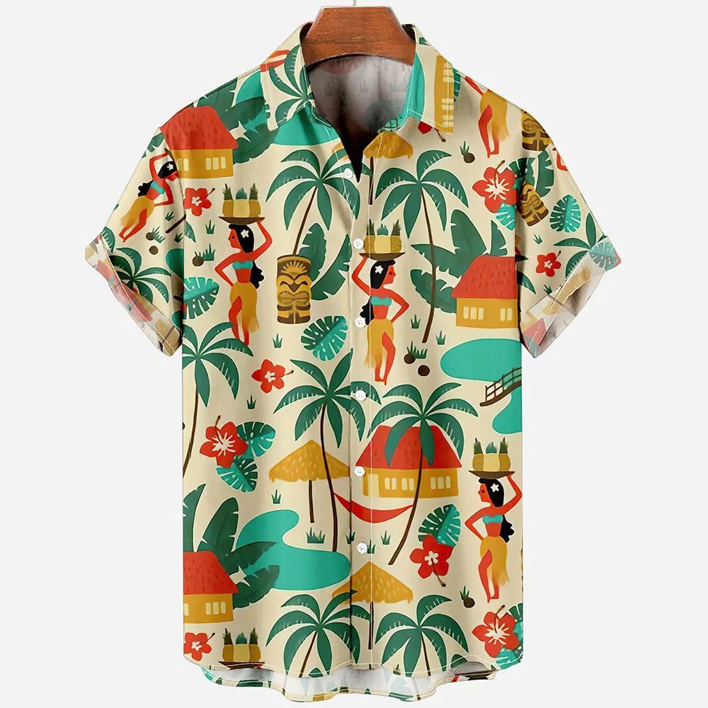 Hawaiian Shirts For Men Fashion Comfortable Unisex Short Sleeve Tops